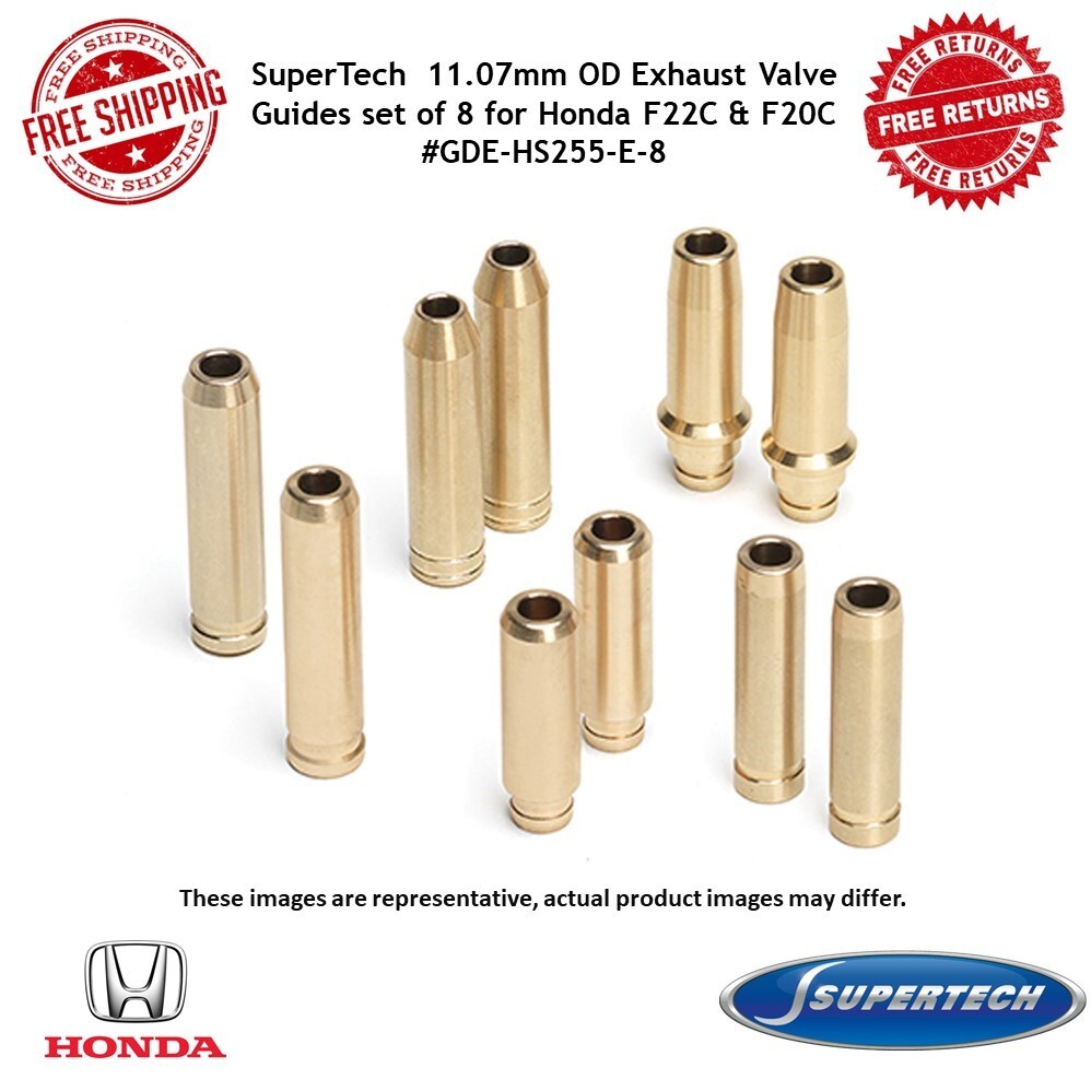 SuperTech GDE-HS255-E-8 11.07mm OD Exhaust Valve Guides set of 8 for F22C & F20C