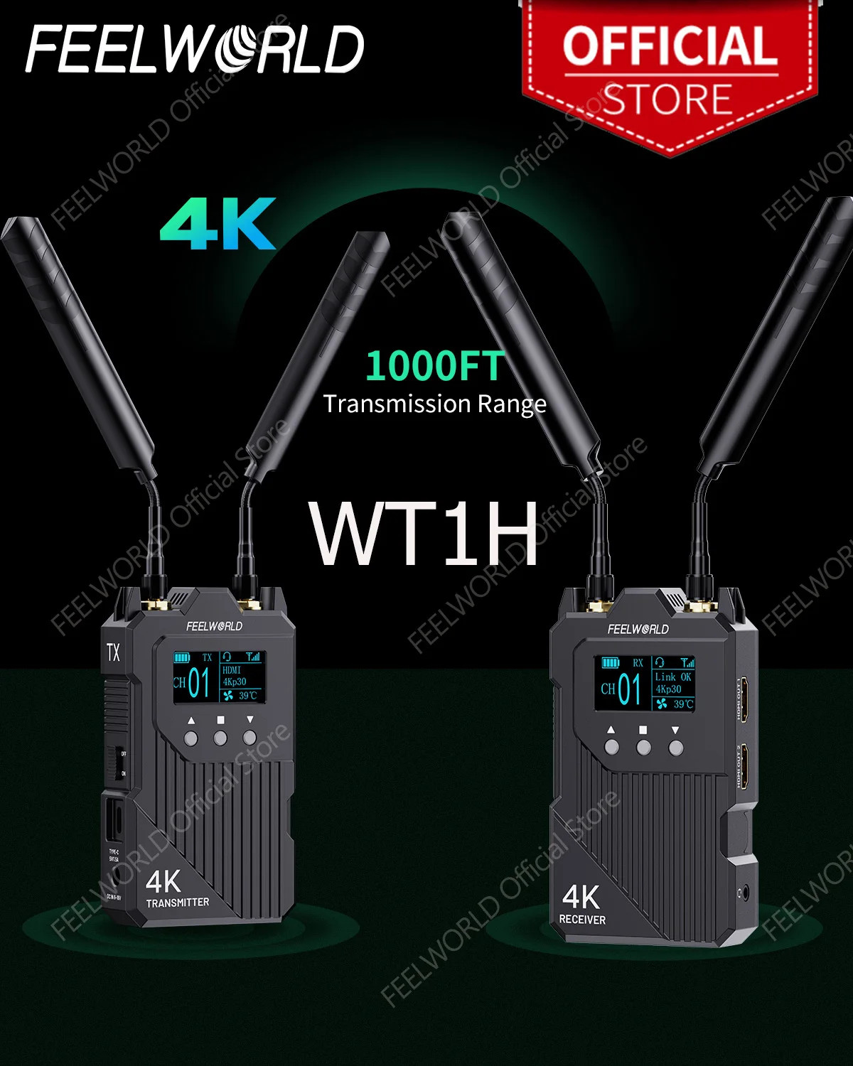 FEELWORLD WT1H 4K HDMI Wireless Video Transmission System Full Duplex Intercom