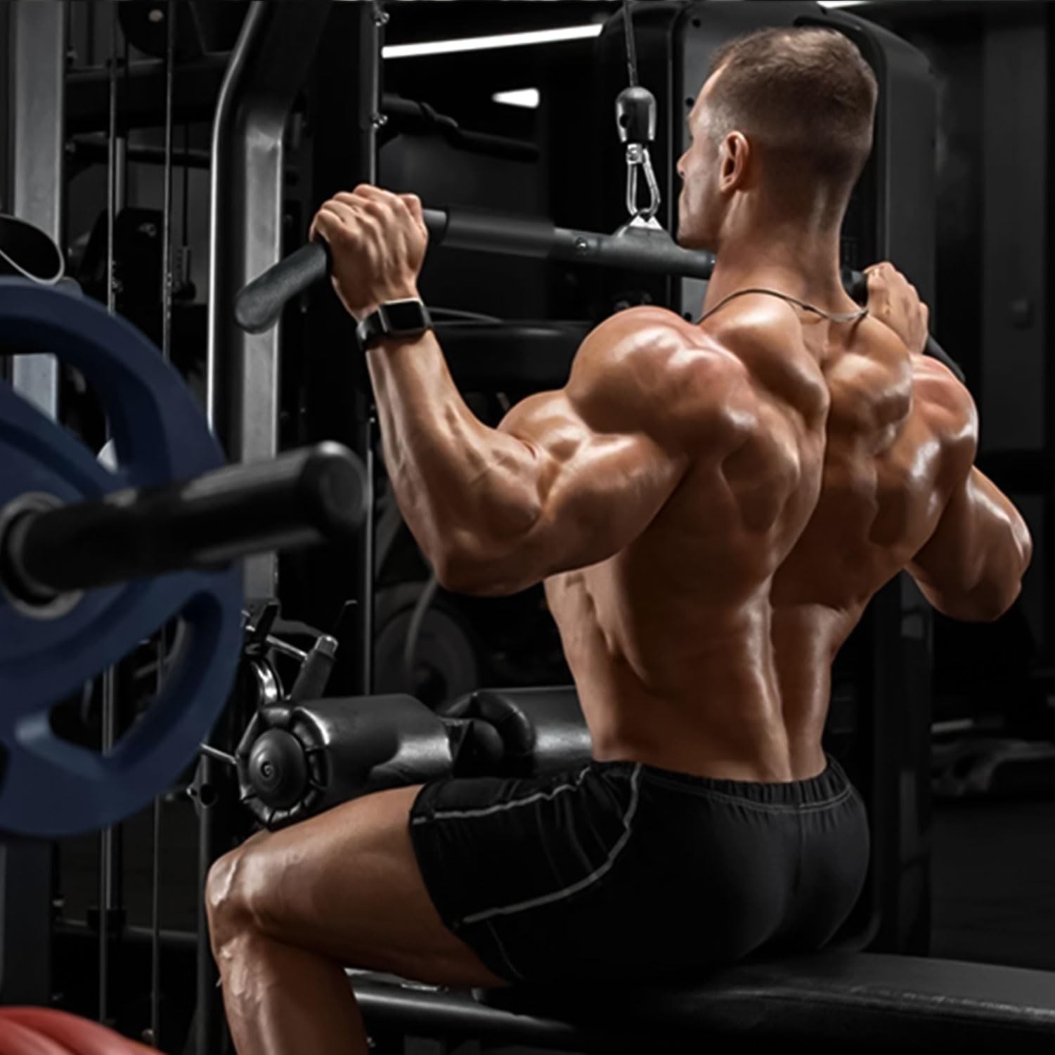 Favuit LAT Pulldown Bar Attachment for Pulley Cable Machine, Tricep Press Dow...