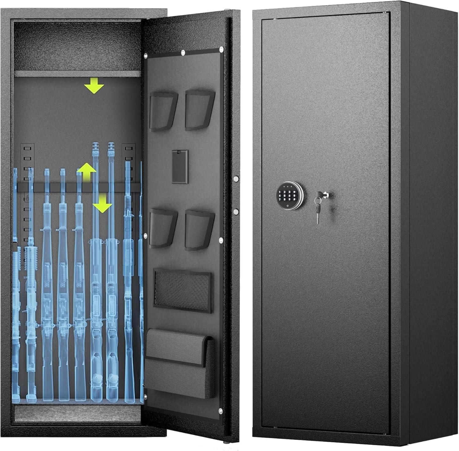 12-15 Gun Safe for Rifles Large Rifle Safe for 9 Rifles & 4 Pistols
