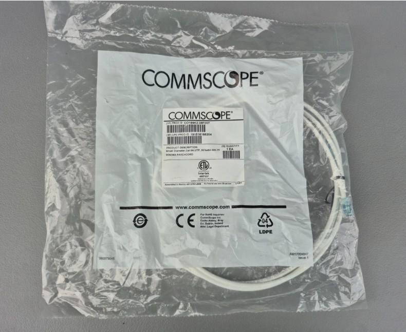 NEW Lot of 5 COMMSCOPE CO199K2-08F007 MINO6A 7 FT PATCH CORD White