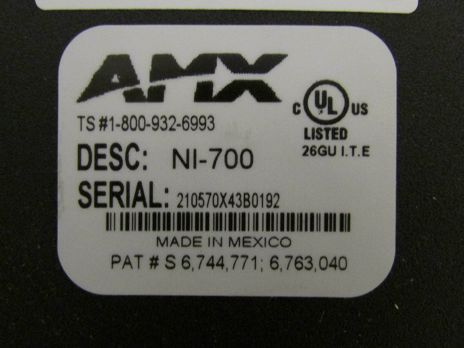AMX NI-700 Integrated NetLinx Ethernet Controller Password Locked As-Is