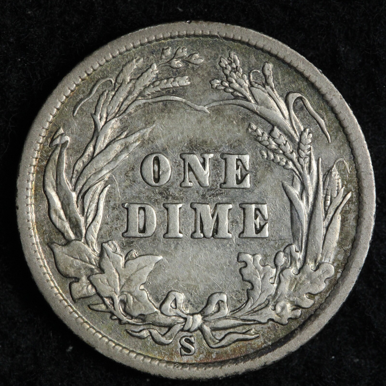 1902-S Barber Silver Dime AU E268 WCAZ