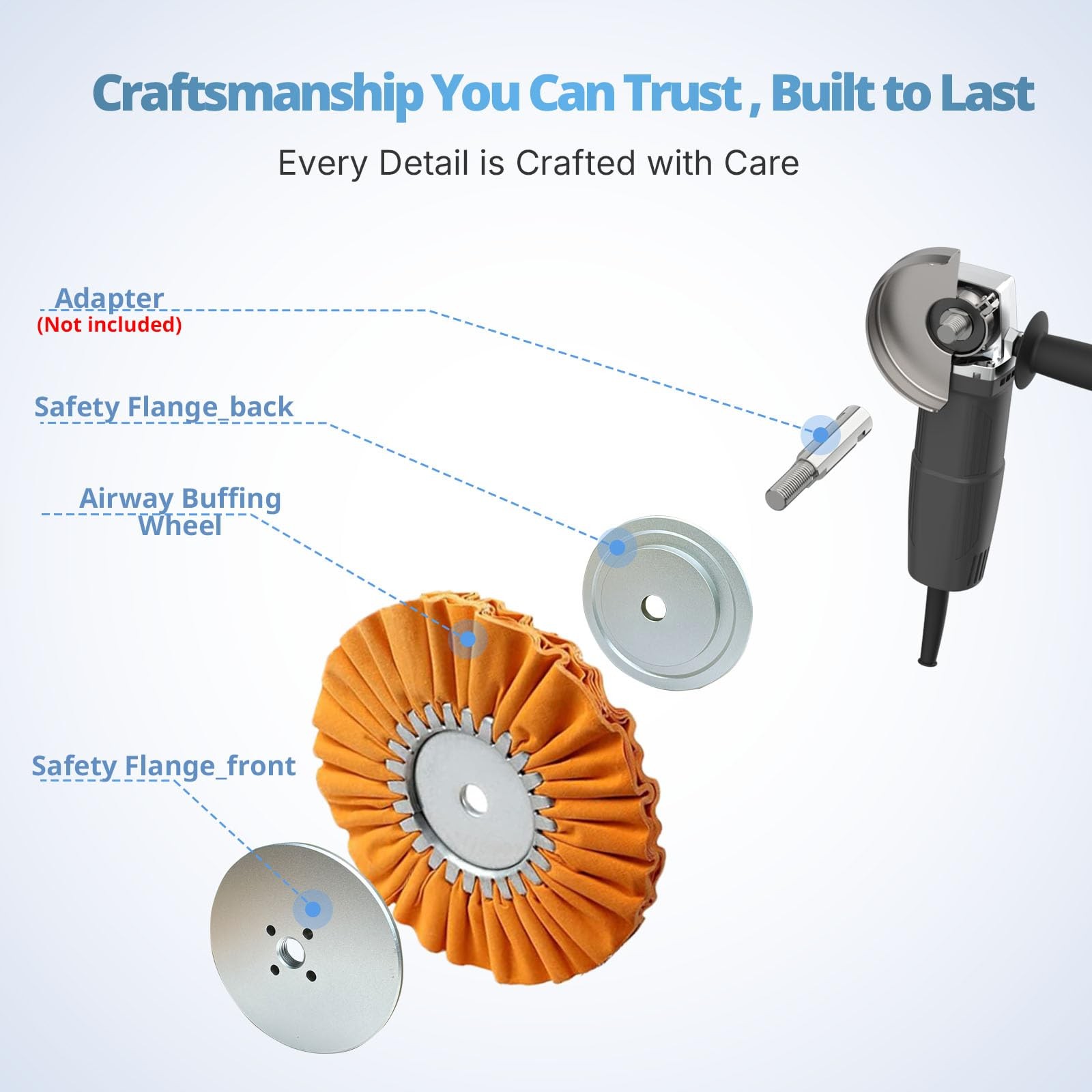 Neeki Aluminum Insertable Self-Clamping Safety Flange for Airway Buffing & Polis