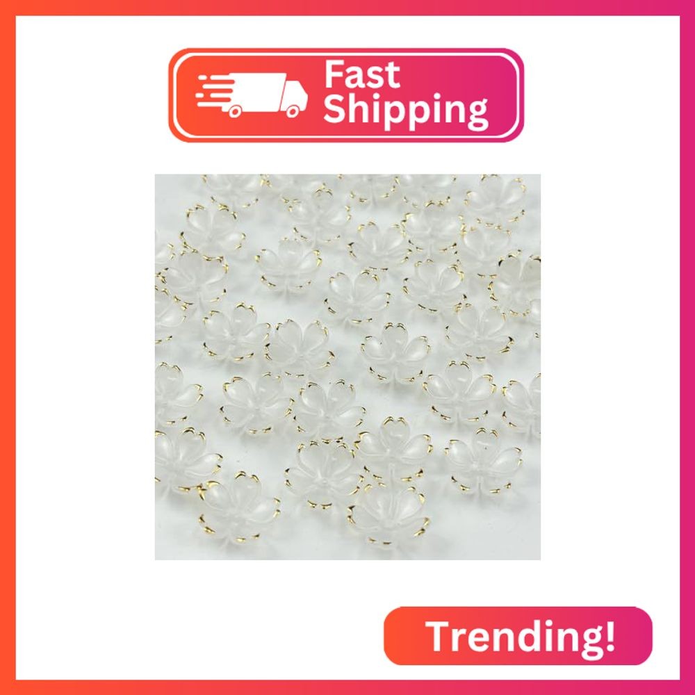 YHYPOCI 100pcs Acrylic Flower Beads, 19mm Cherry Blossom Plastic Gradient Flower