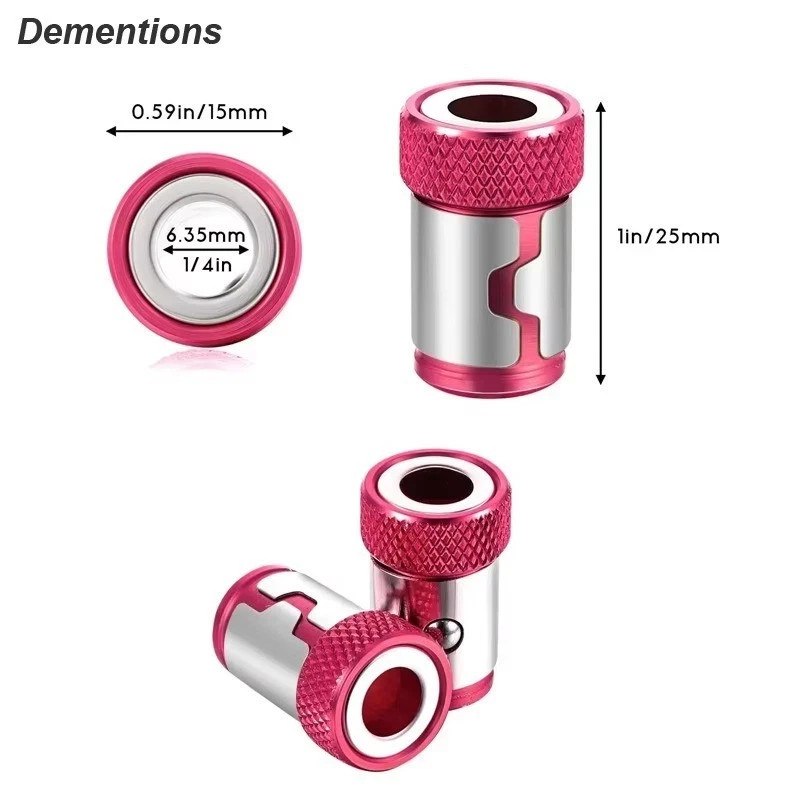 3 Universal Magnetic Ring Screwdriver Bit Magnetizer Metal Removable Adapter
