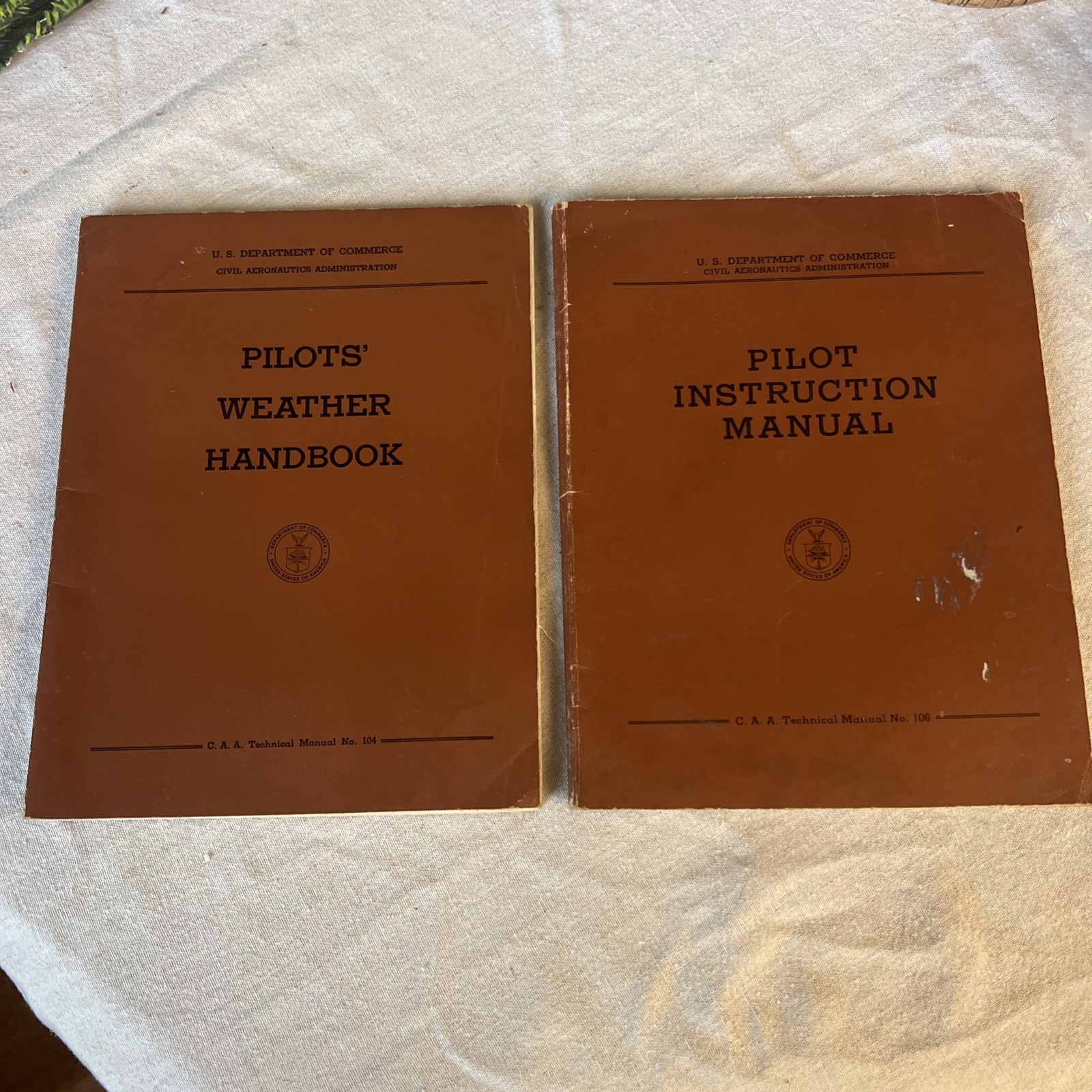 Vintage Pilot Instruction Manual FAA + Pilots’ Weather Book