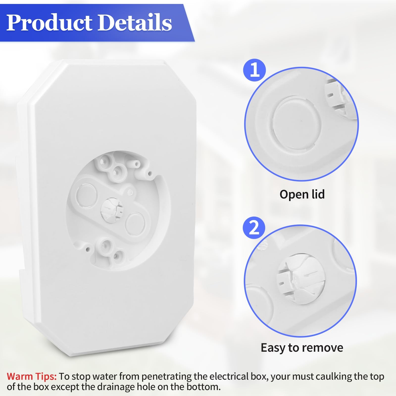8141DBL Siding Lamp Mounting Blocks Kits, Light Block Plate White