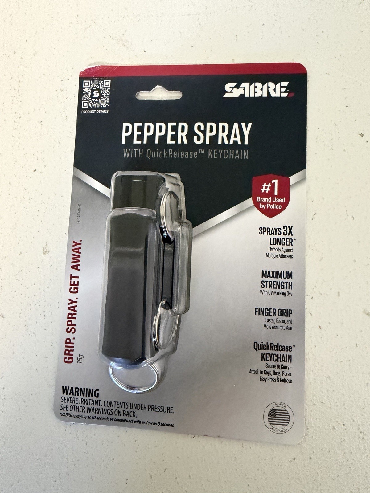 Sabre Crossfire Pepper Gel Max Strength With Belt Clip Deploys From Any Position
