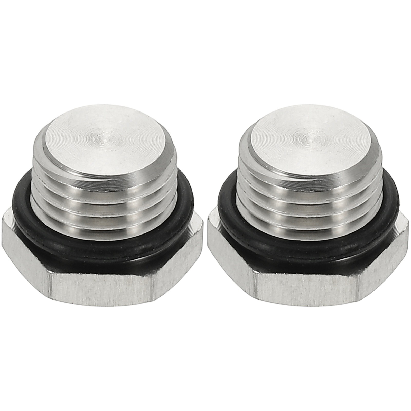 2Pcs NPT Pipe Plug Fitting 304 Stainless Steel NPT1/4 with Sealing Rubber Ring
