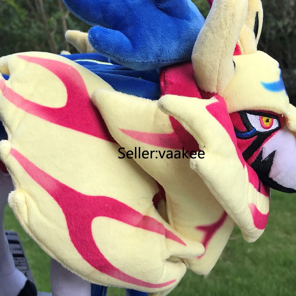 2Pcs Galar Region Zamazenta Shield & Zacian Sword Plush Stuffed Toys Soft Doll