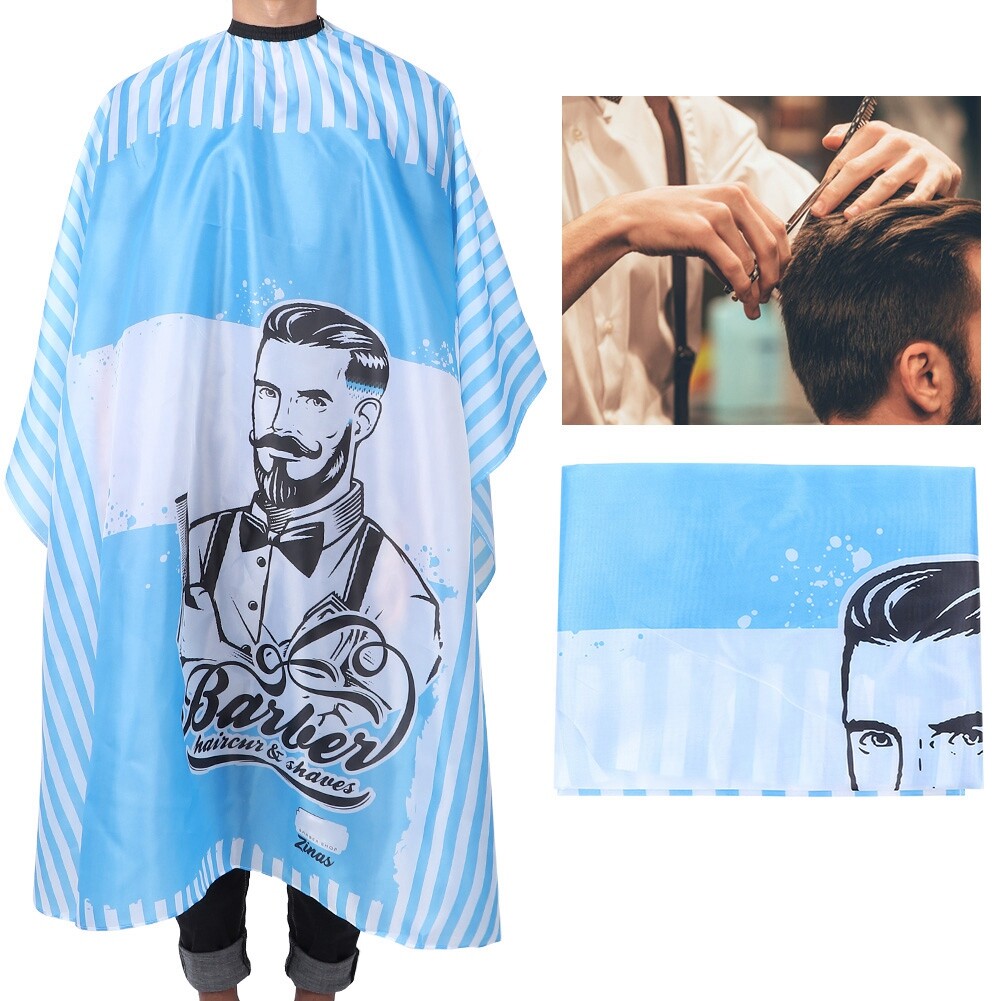 Household Barber Shop Hairdressing Apron Anti Static Gown Cape Blue Texture( CHU