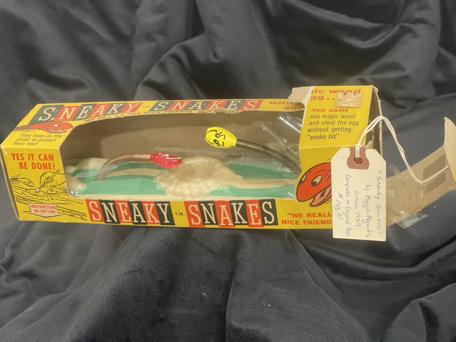 Hard To Find-Vintage 1959 Sneaky Snakes game, Ohio Art’s “Magnetic Circus”style.