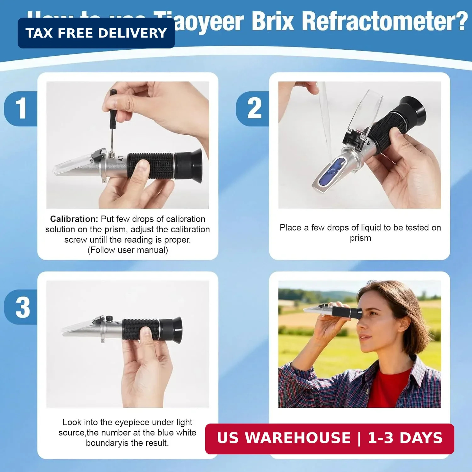 GYE Brix Refractometer with ATC, Dual Scale - Specific Gravity & Brix, Hydromete