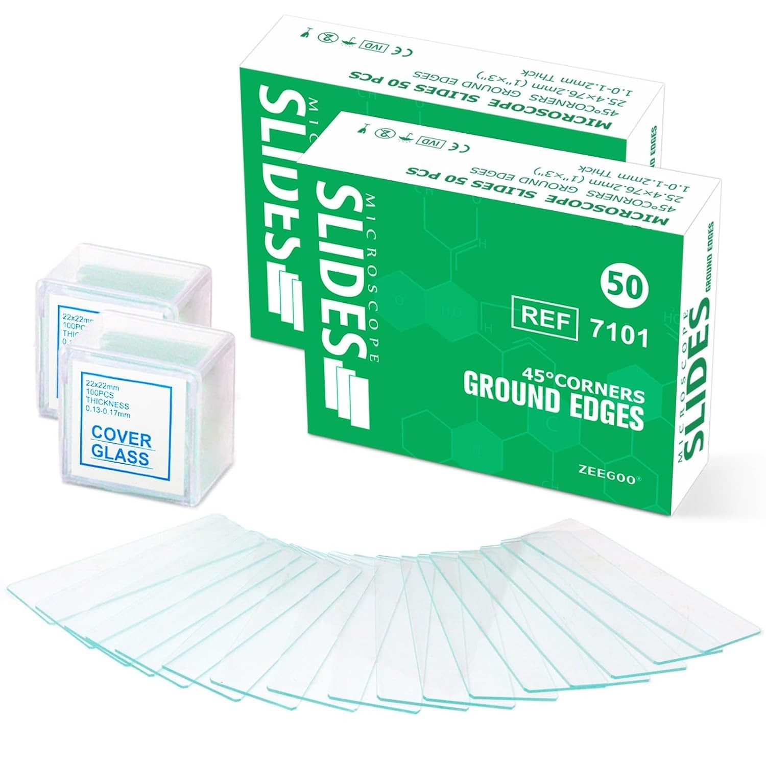 Complete Microscope Slide Set with 100 Slides and 200 Covers for Experiments