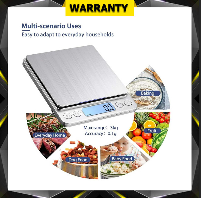 Digital Scale 3000g x 0.1g Jewelry Gold Silver Coin Gram Pocket Size Herb Grain