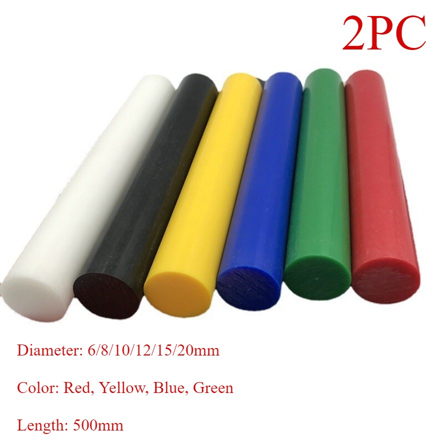 2PC  POM  Rod Blue Red Yellow Green White Black Hard Plastic Polyoxymethylene