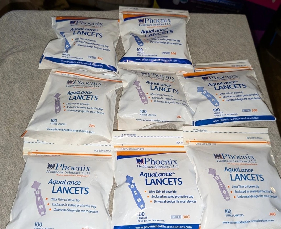 Aqualance Lancets - 7 Packs Of 100 30G. Lancing Sterile Thin. 700 Total