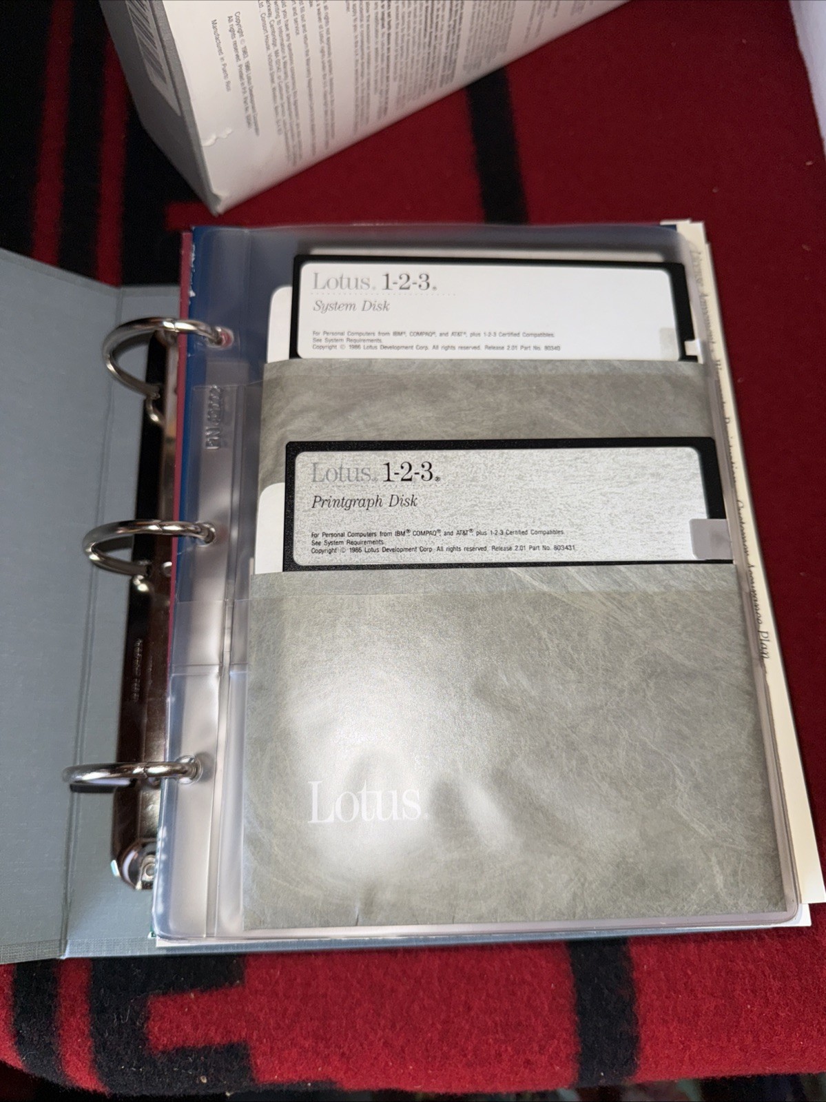 VTG LOTUS 123 1-2-3 Software Release 2.01 Floppy Disk Manual Reference 1986 IBM