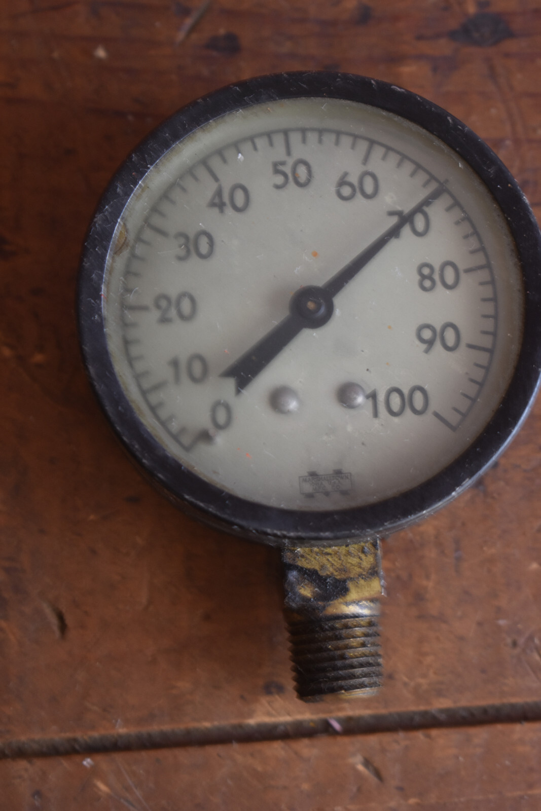 Vintage Steampunk Marshalltown Iowa 0-100 Pressure Gauge Meter Steampunk