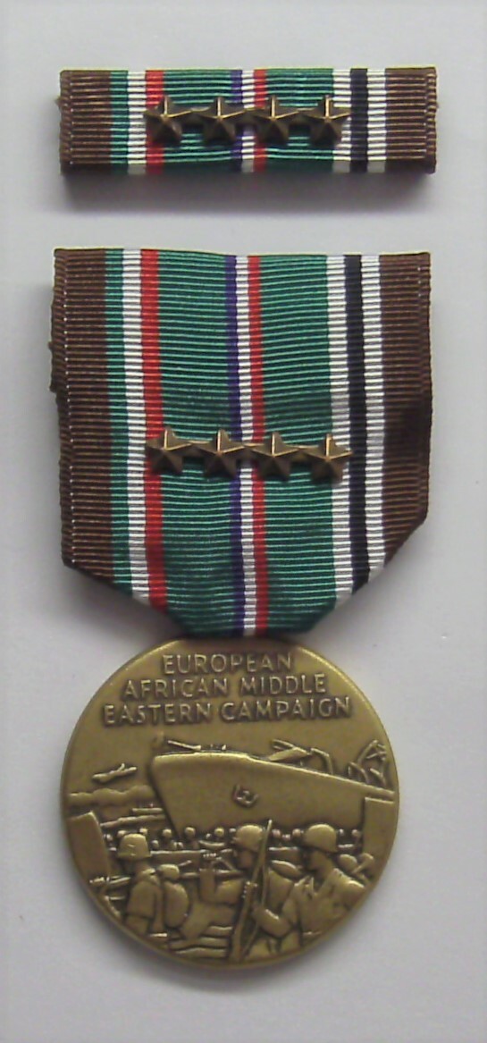 WW II European African Campaign Medal with Ribbon 4 BATTLE STARS