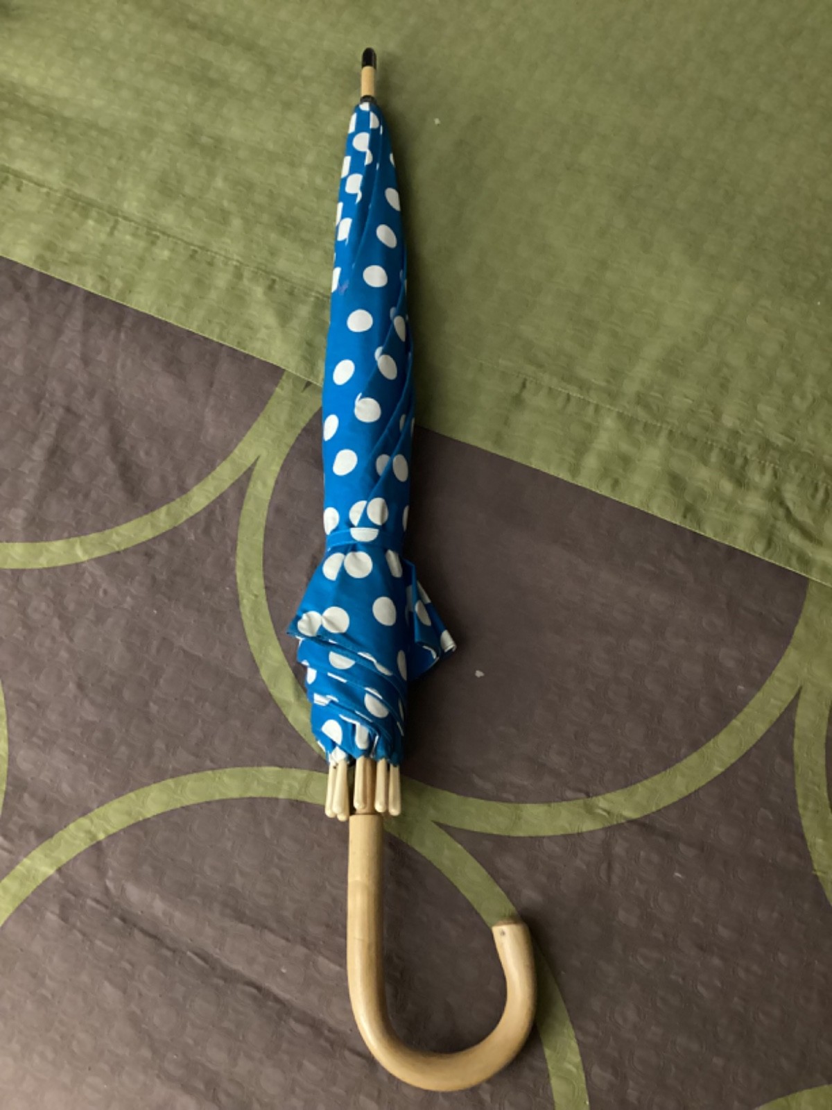 Just Richard Umbrella Blue White Polka Dot Umbrella Some Flaws