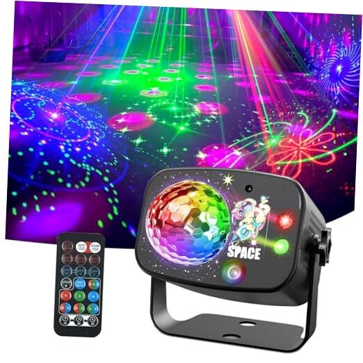 Disco Party Lights, Strobe Light for Parties, RGB 3 Lights Sound Activated DJ