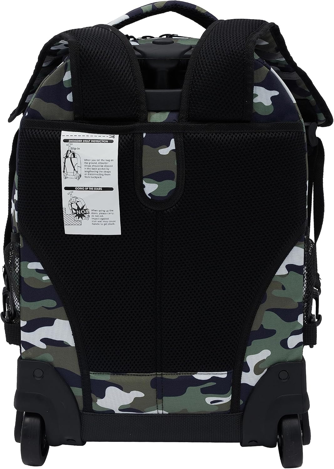 18" Rolling Backpack with Shoulder Straps, Camo