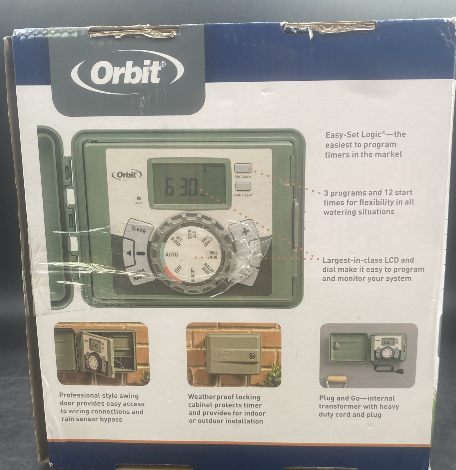 Orbit 57894 4-Station Outdoor Swing Panel Sprinkler Timer System