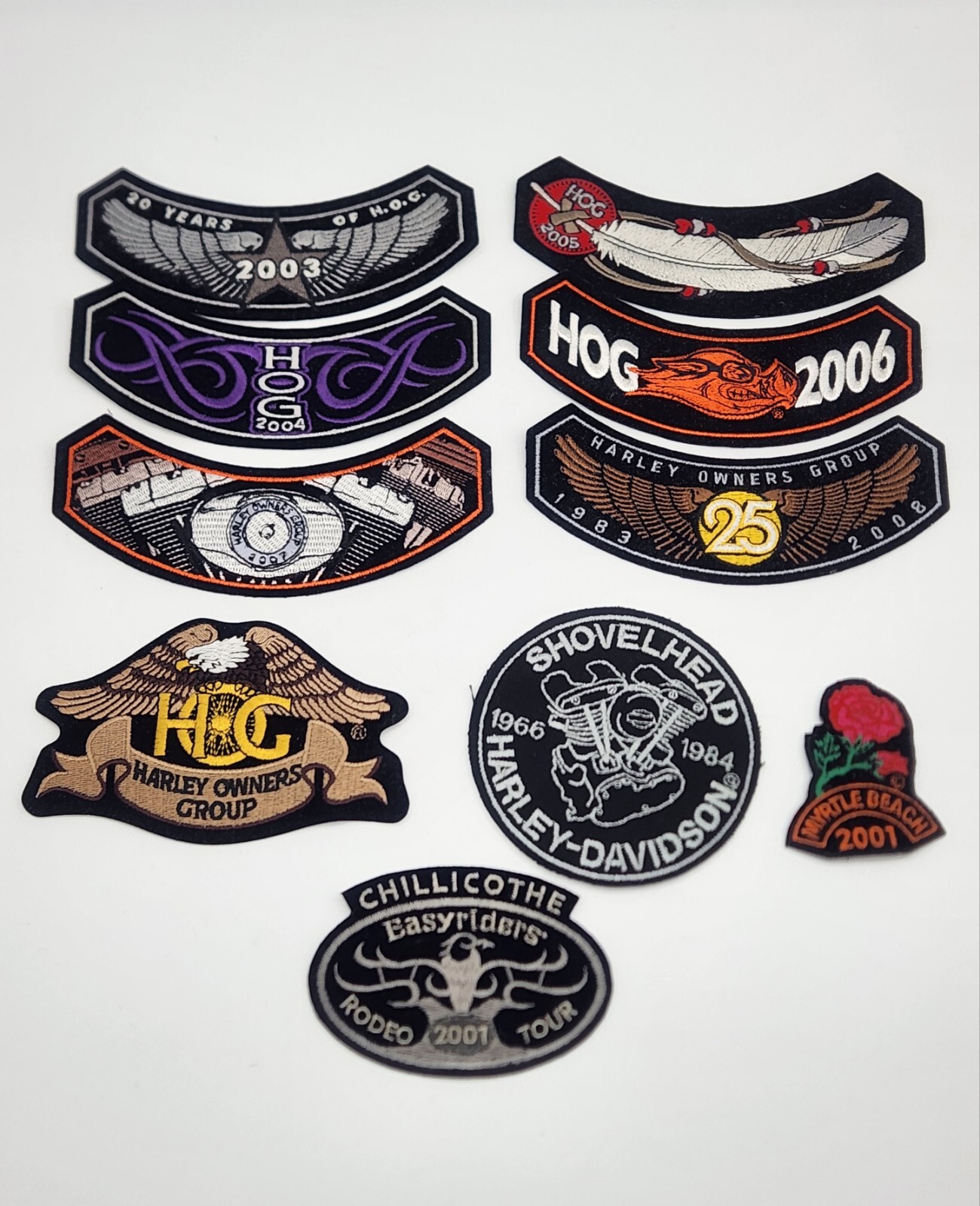 Harley Owners Group HOG Collectible Patches Lot Of 10 - various years (2000s)