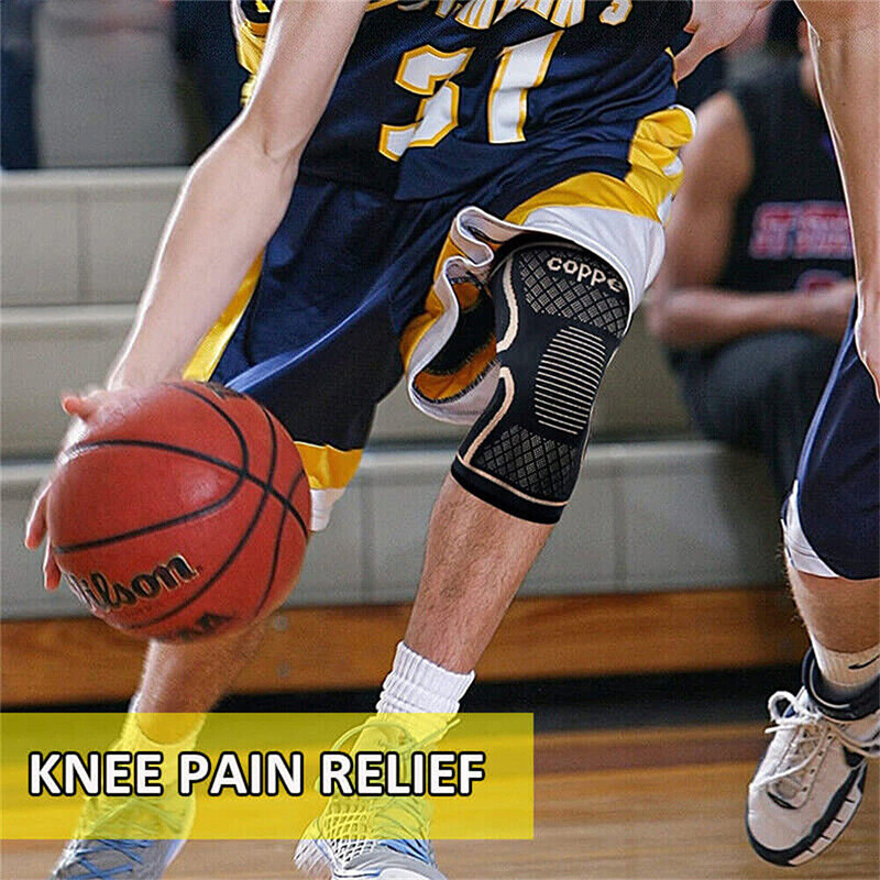 Copper Knee Brace Compression Sleeve Arthritis Joint Support Running Sports Wrap