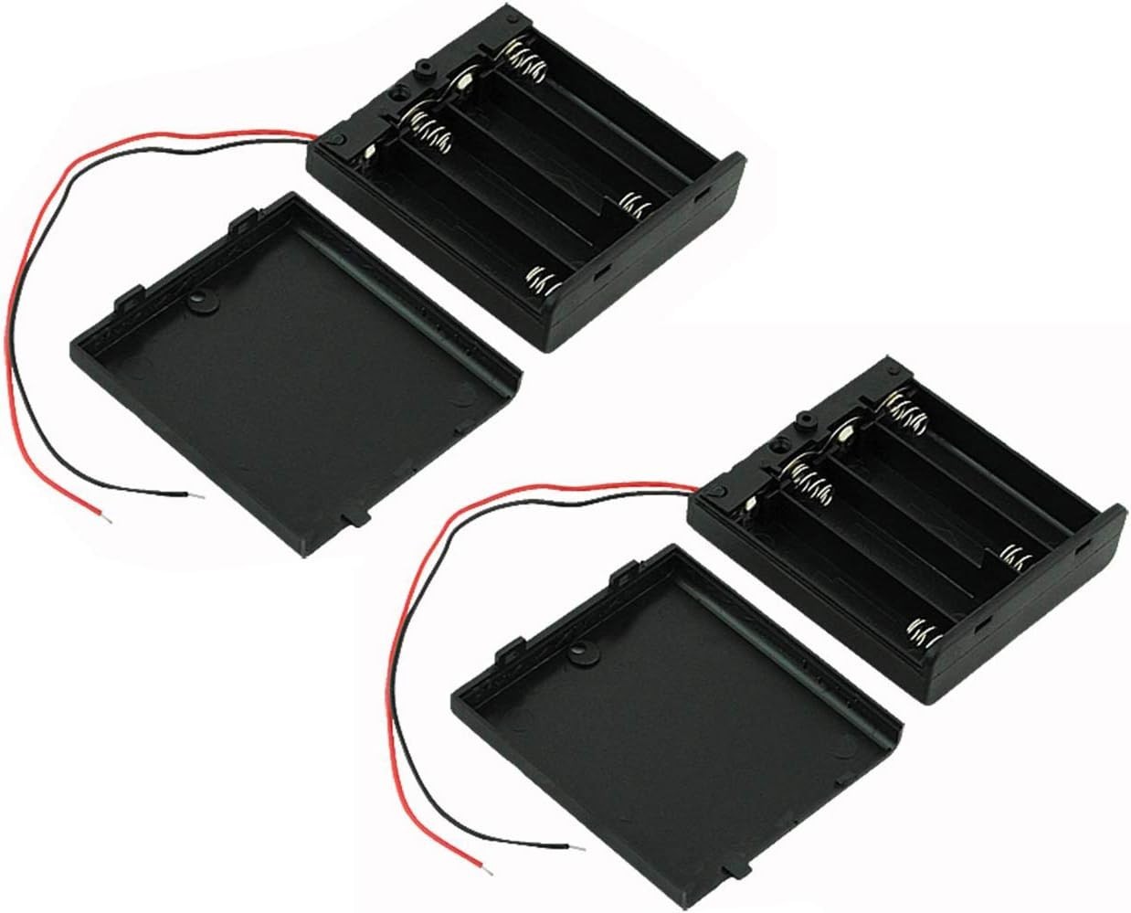 Durable 4 x AA Battery Case Holder with On/Off Switch - 2 Pieces Included