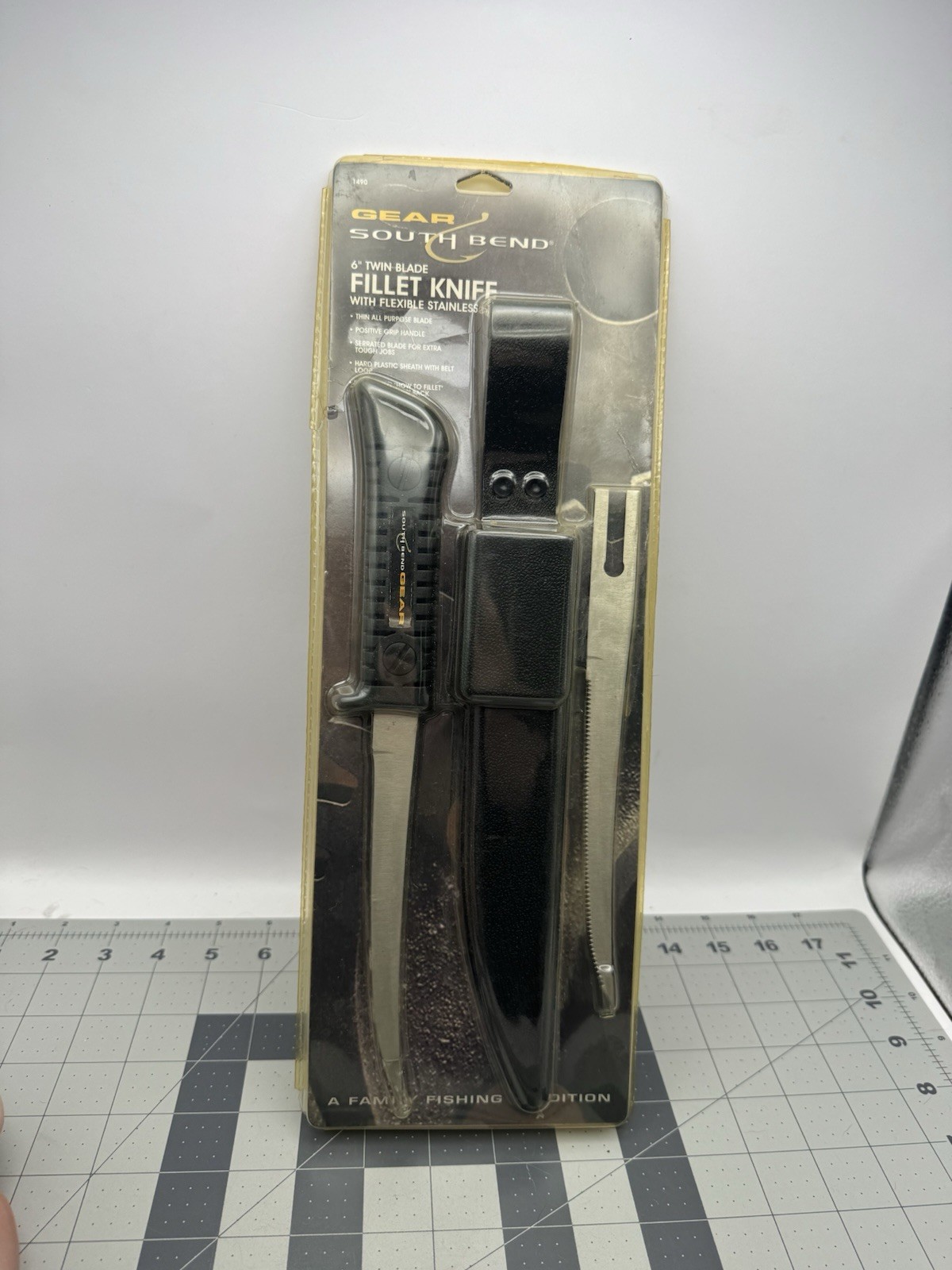 South Bend Gear 6" Twin Blade Fillet Knife Stainless Steel Blades w/ Sheath NIP