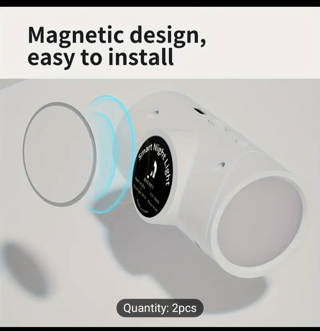 2pcs Rechargeable LED Night Light With Motion Sensor Wall Scone