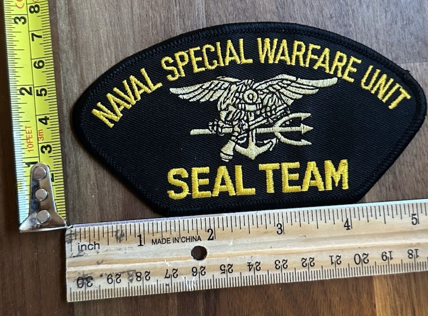 NAVY NAVAL SPECIAL WARFARE UNIT SEAL TEAM 5" EMBROIDERED  TRIDENT PATCH
