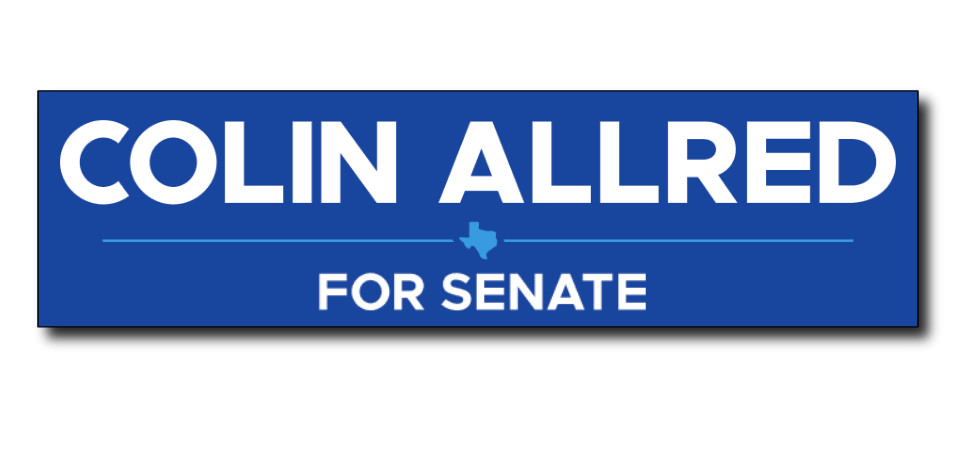 Colin Allred US Senate 2024 Sticker Decal Political Texas Cruz Democrat