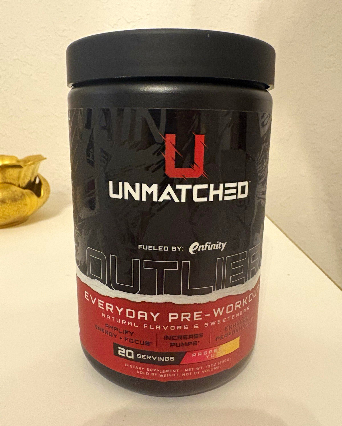 Unmatched Outlier Everyday Pre-Workout Powder Raspberry 20 Serv No Artificial