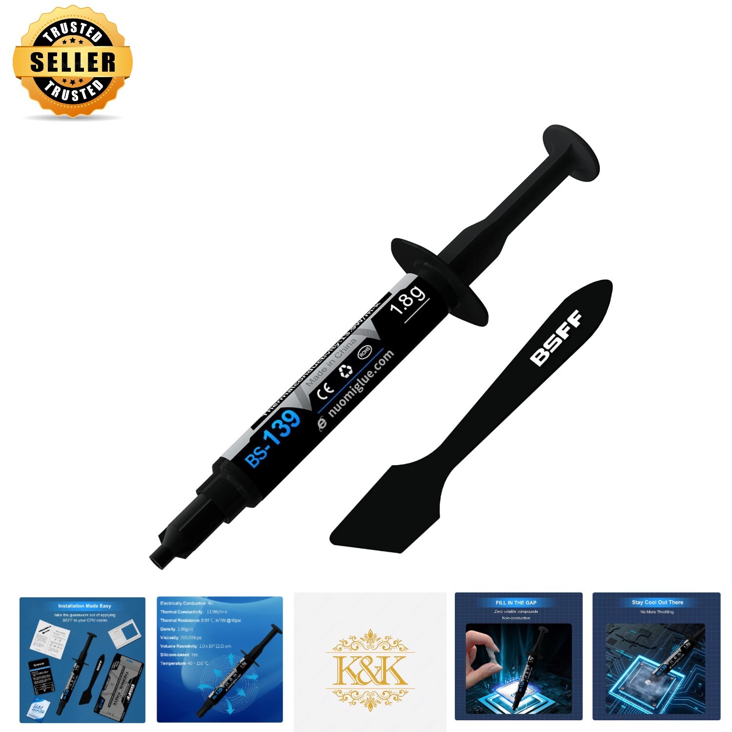 1.8g High-Performance Carbon Thermal Paste for CPUs & Coolers - Safe & Easy