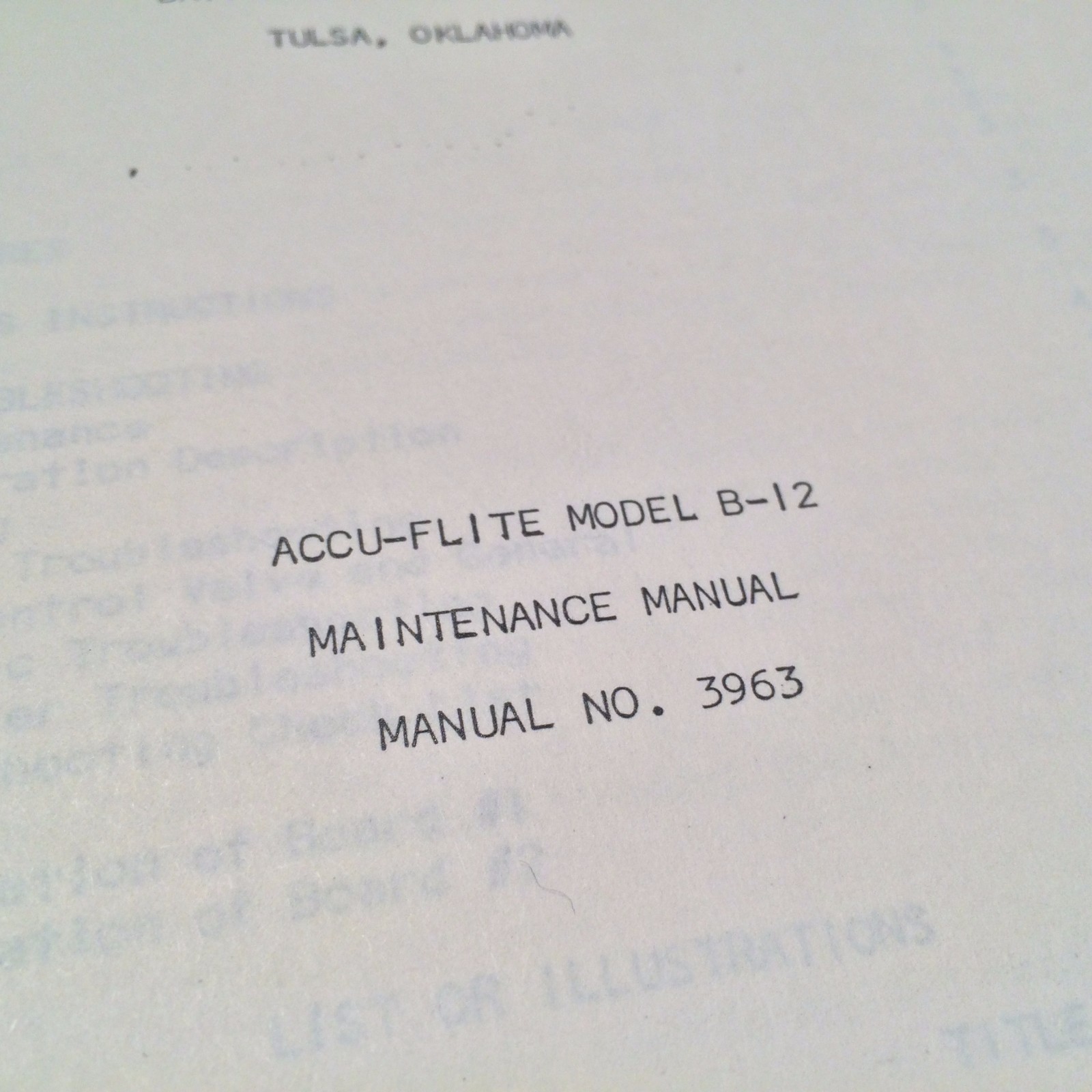 Brittain AccuFlite Model B-12 Service manual