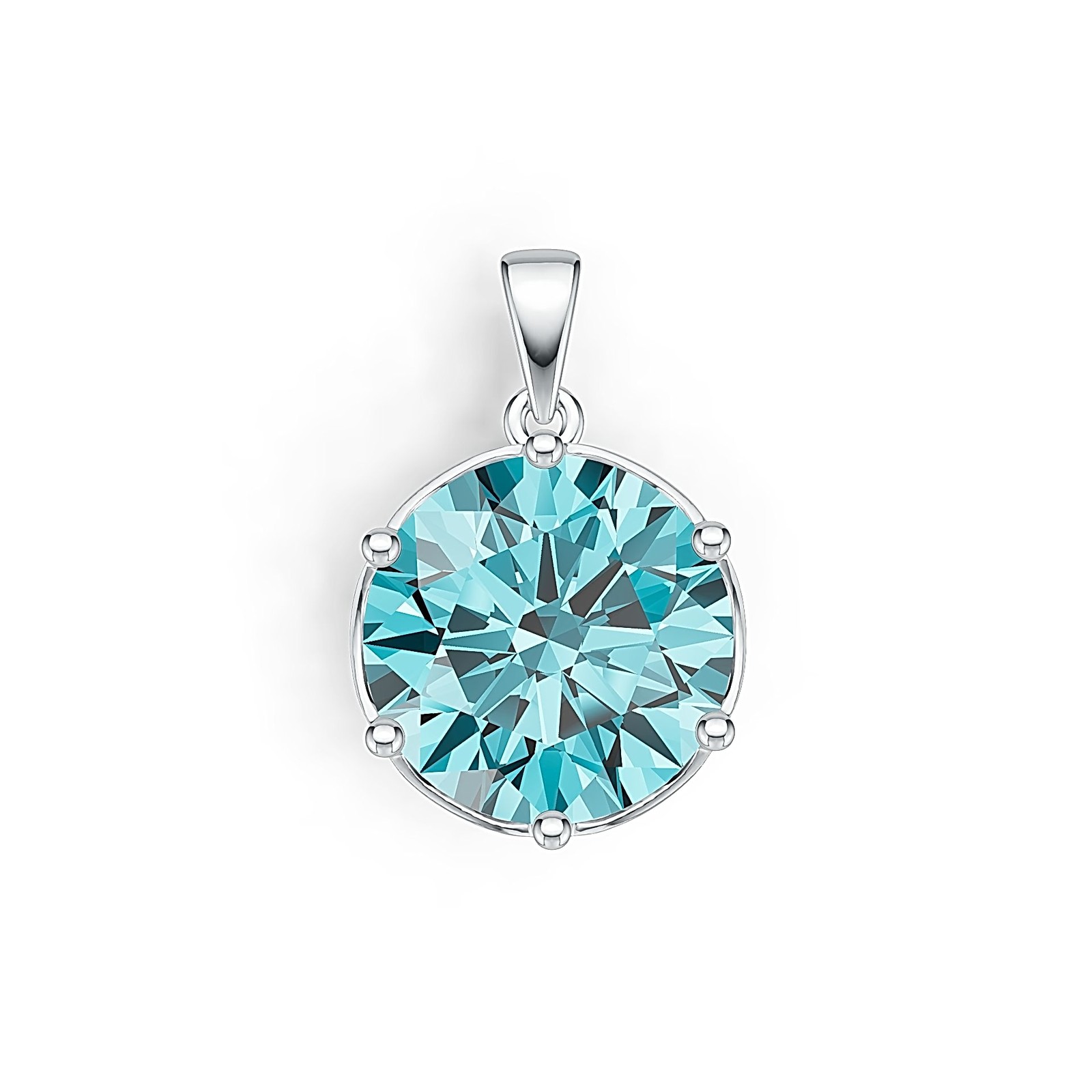 Sterling Silver Semi Mount Pendant Setting Round RD 15X15mm