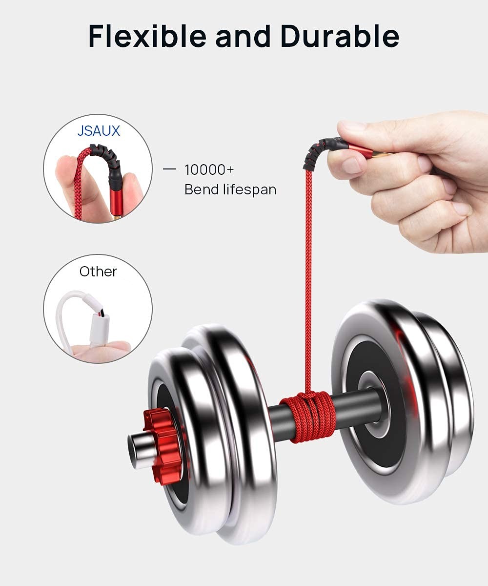 JSAUX Mini USB Cable[2-Pack 3.3ft+6.6ft], 2.0 Type A 3.3 ft + 6.6 ft, Red