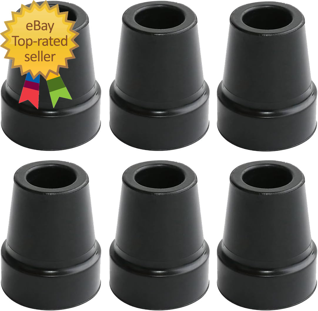 Replacement Rubber Cane Tips 6 Pcs 3/4 Inch for Canes  Walking Sticks  and Walke