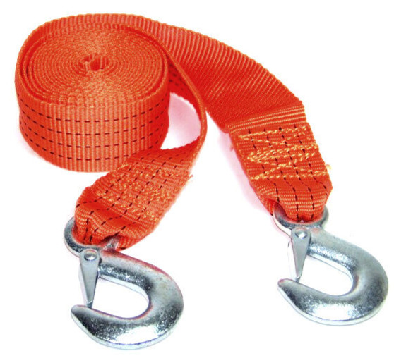 2"  x 12 Ft. Polyester Tow Rope Strap Rope 6,000lb Heavy Duty Strap with 2 Hooks