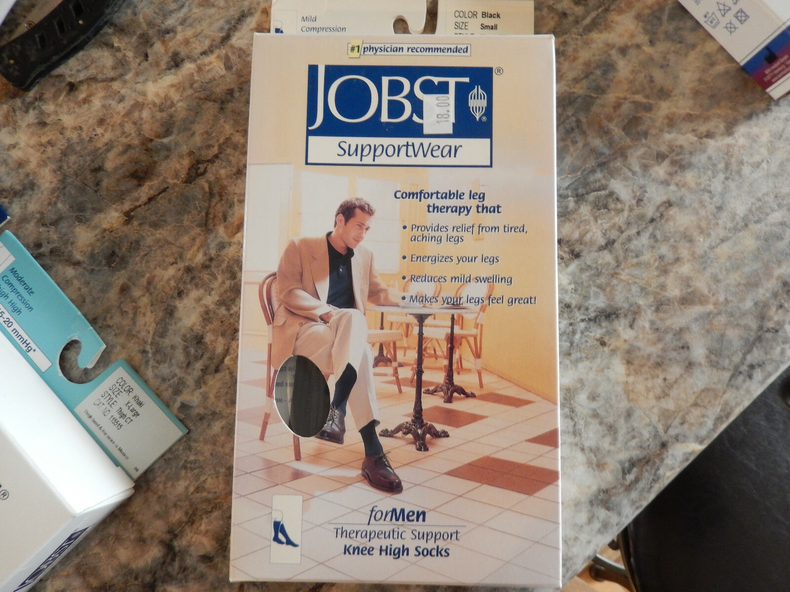 Jobst Theraputic Support Knee High Socks, 8-15 mmHg, Small, 110301, New, #144A