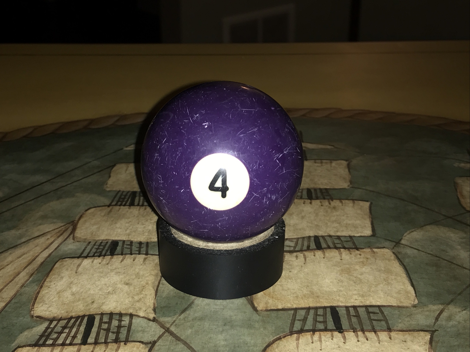 Vintage 2 1/4" Billiard #4 Four Solid Purple Standard Pool Ball