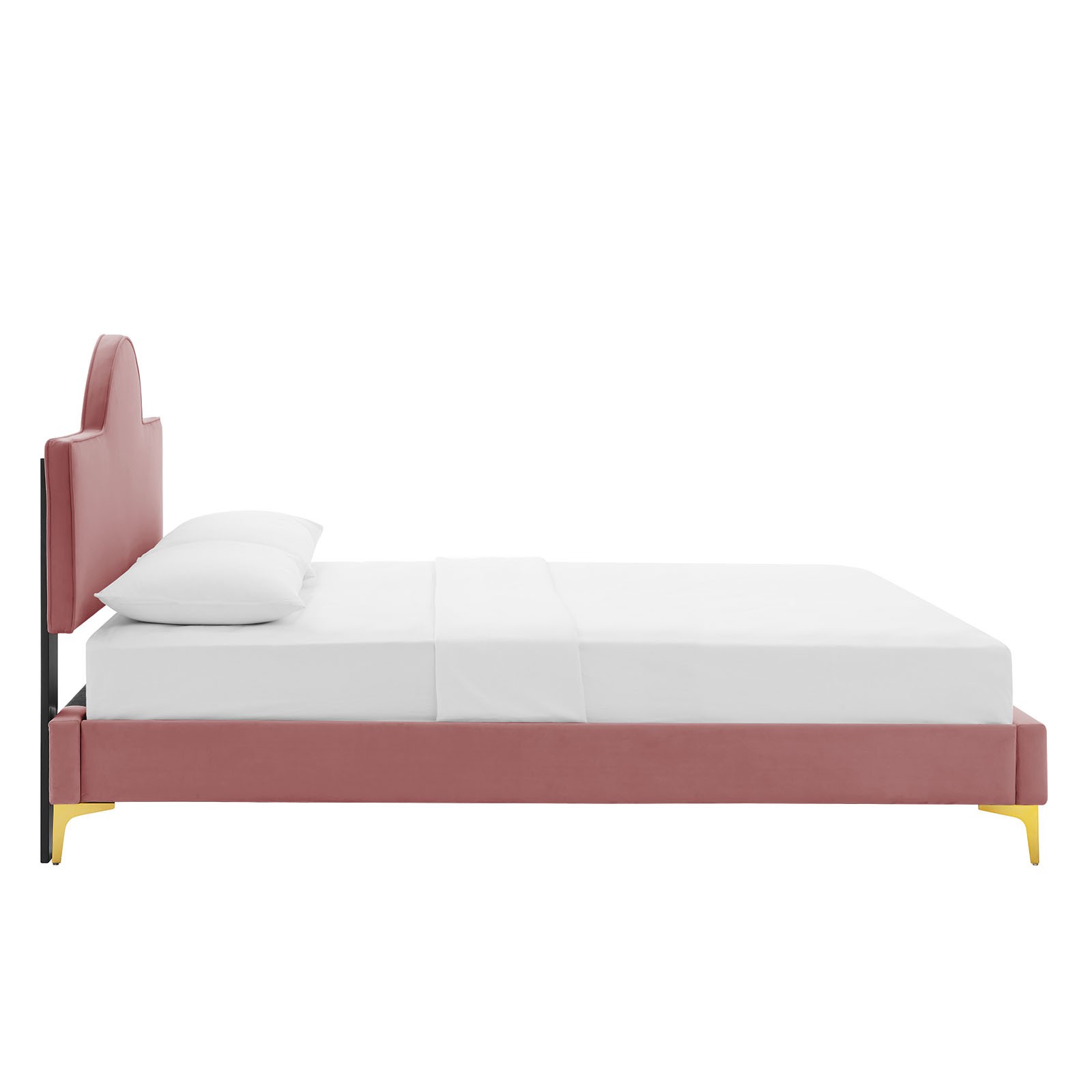 Modway Sunny Performance Velvet King Bed in Dusty Rose