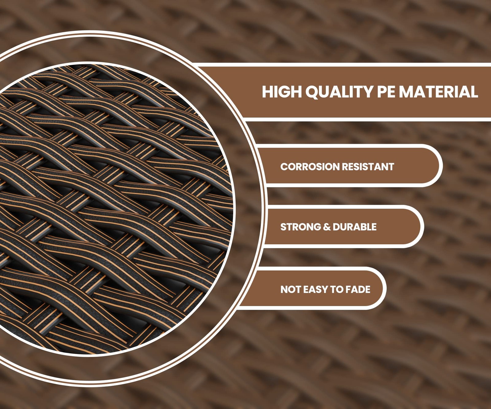 Gradient Dark Brown Wicker Repair Material Fix Kit Rattan Plastic Vinyl Mater...