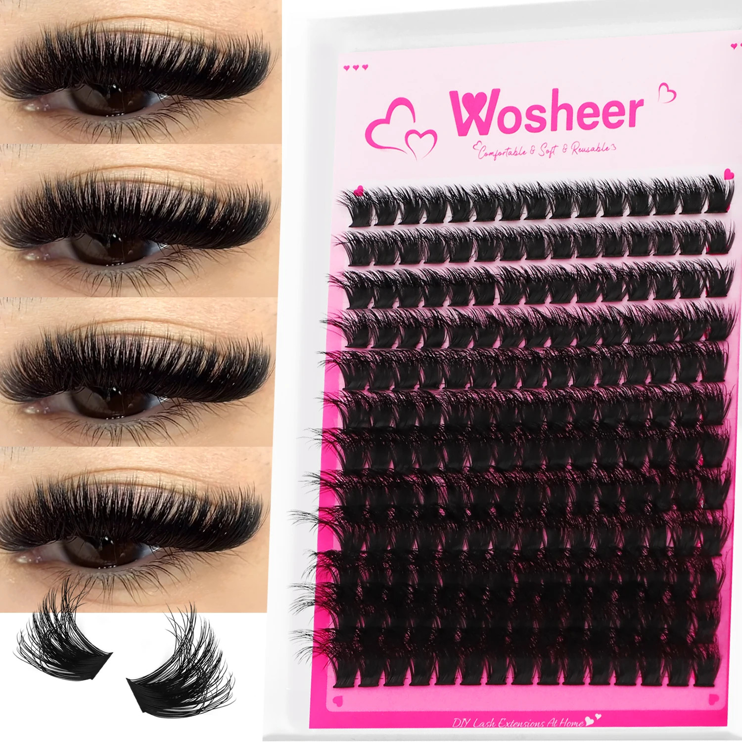 Lashes Clusters Cat Eyelashes Wispy Individual Lashes Extensions Volume
