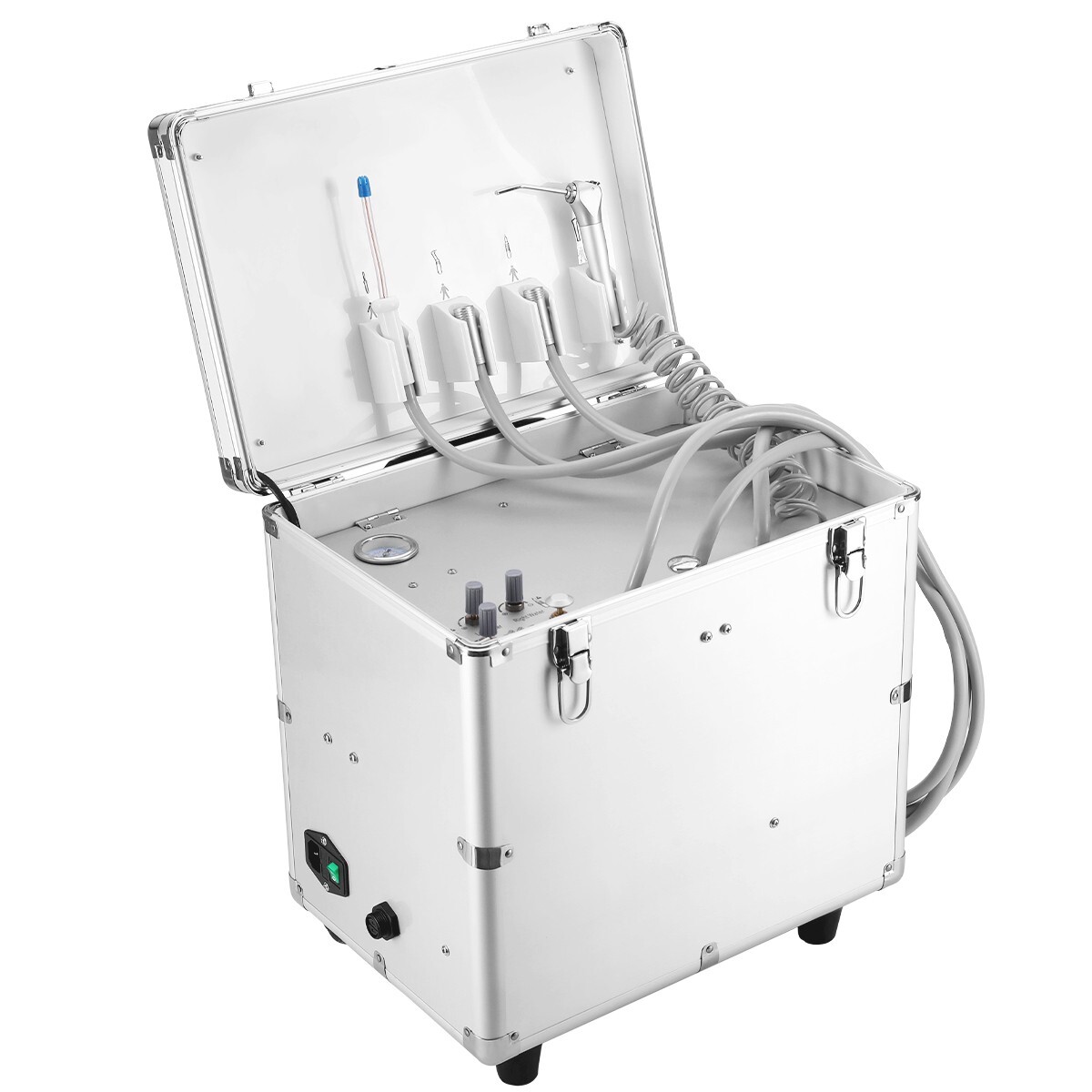 Portable Mobile Dental Delivery Unit Air Compressor Suction Rolling Suitcase 4H