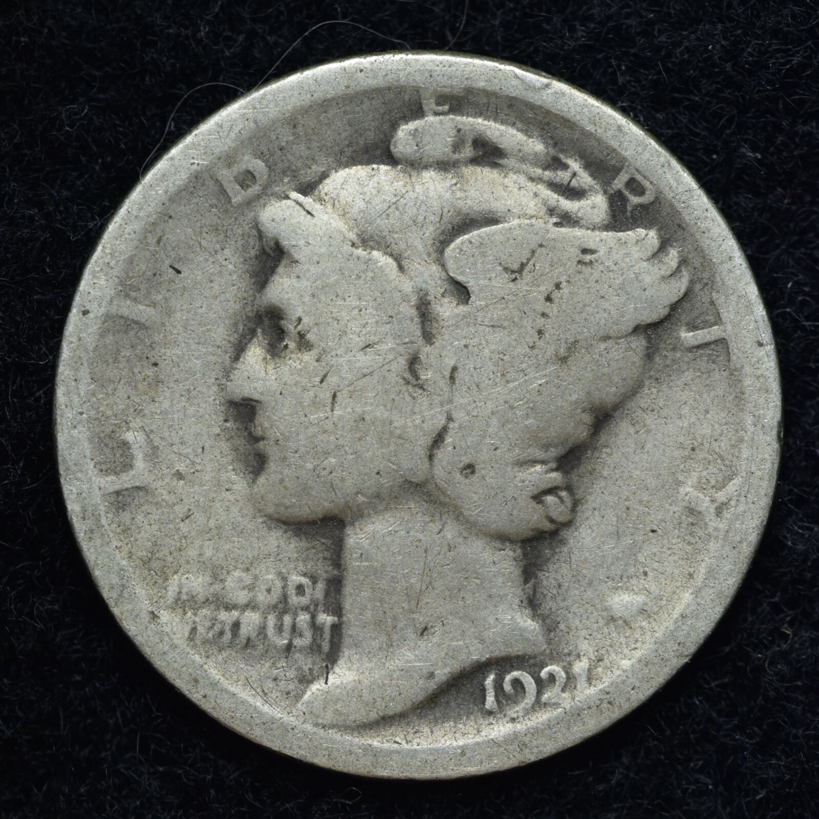 1921 Mercury Silver Dime GOOD / VG FREE SHIPPING